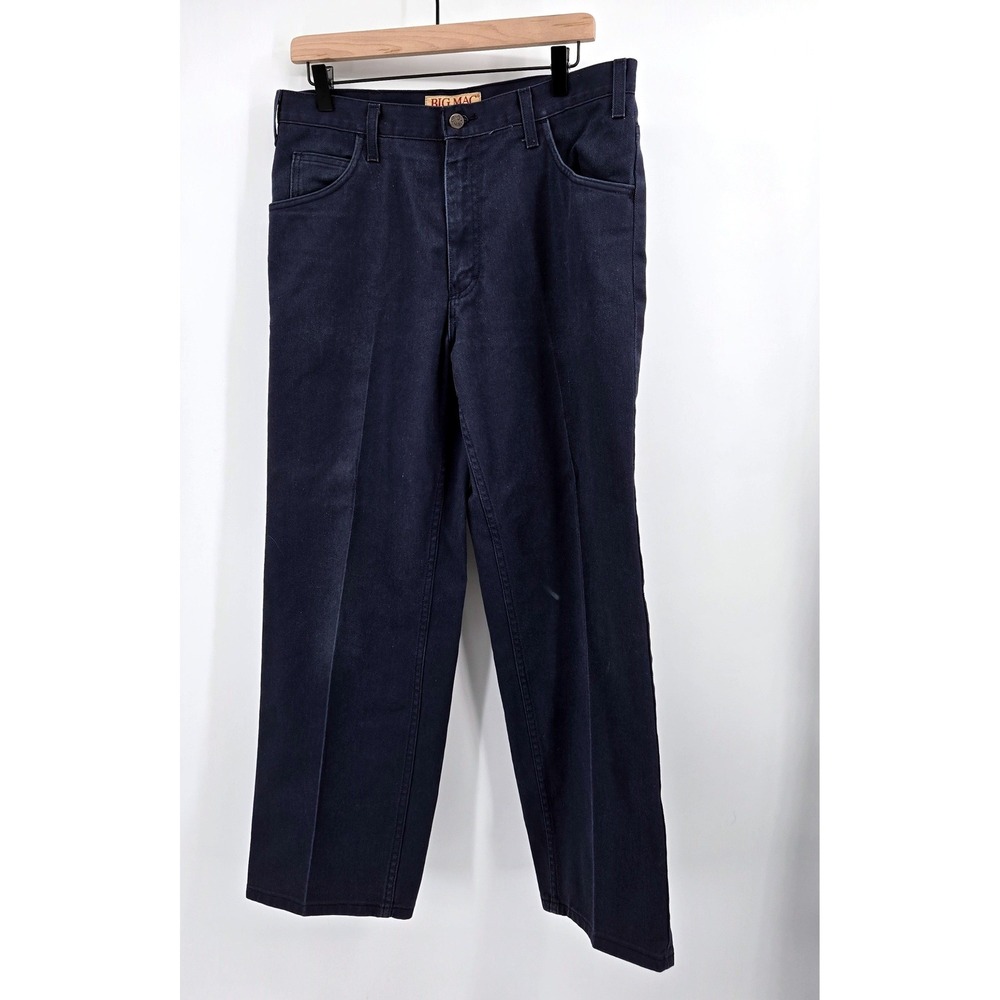 Vintage Big Mac Workwear Jeans 34x30 Made in USA Dark Wash Denim Work Pants